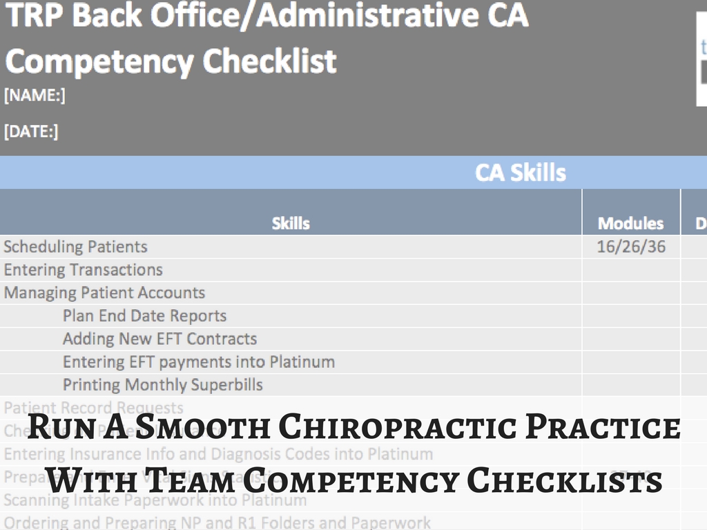 Run A Smooth Chiropractic Practice With Team Competency Checklists The Remarkable Practice